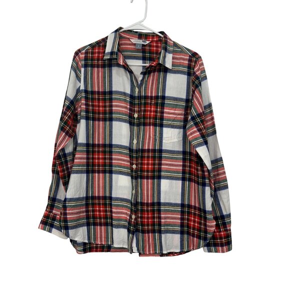 Old Navy Women Plaid Button-Up Long Sleeve Flannel The Classic Shirt-Cotton SZ L - Picture 9 of 10